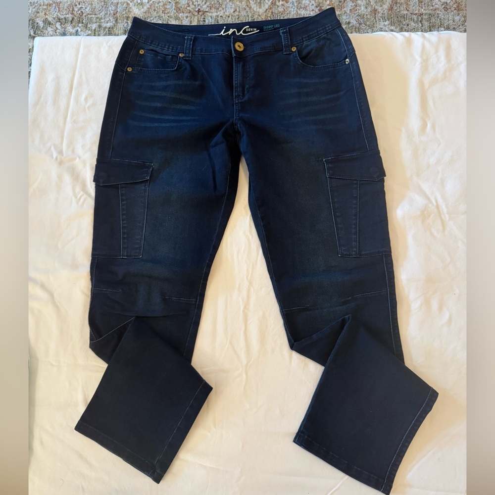 INC Women's Dark Blue Skinny Leg Jeans. Size 12